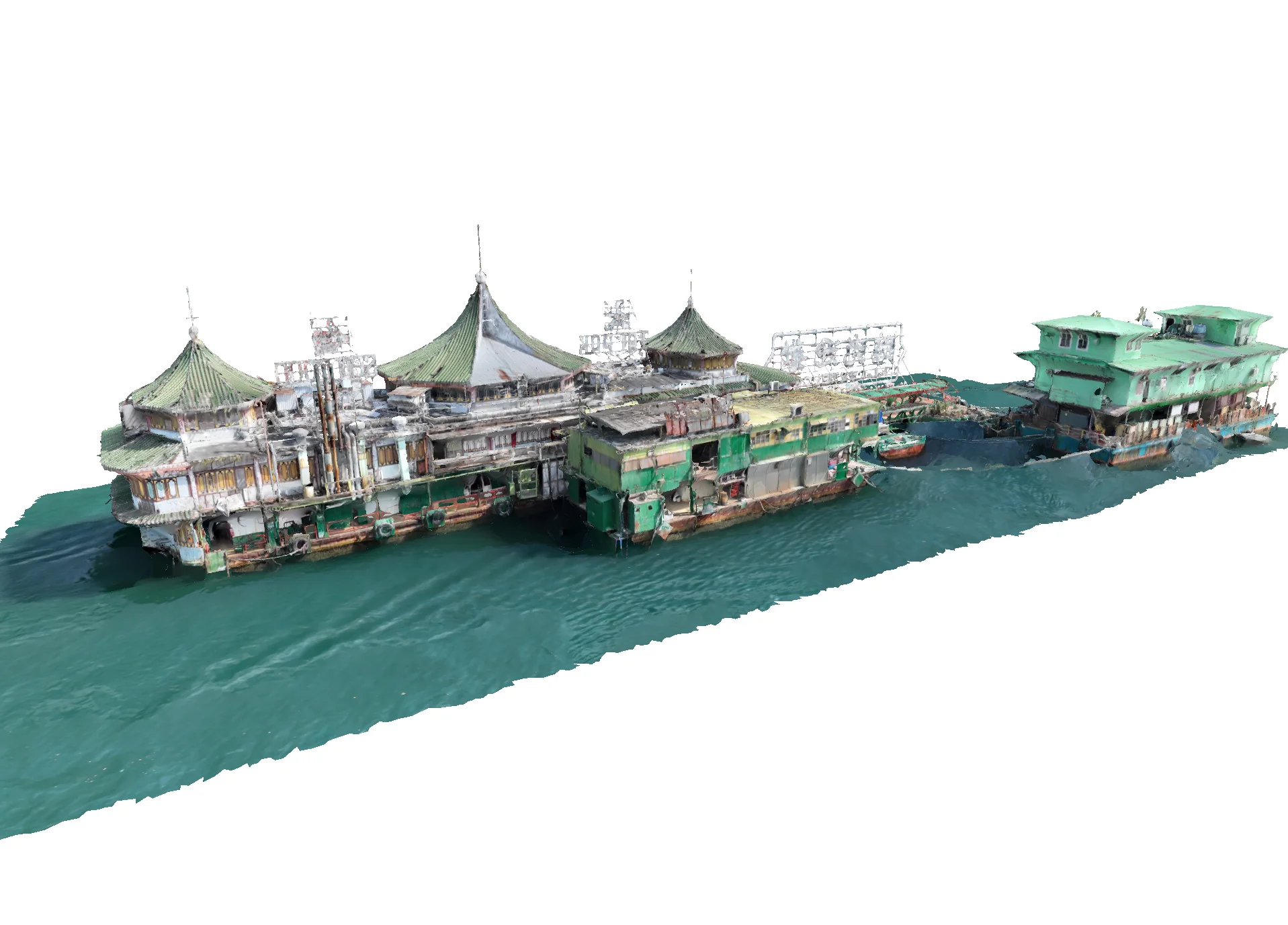 太白海鲜舫建筑群的外部三维模型